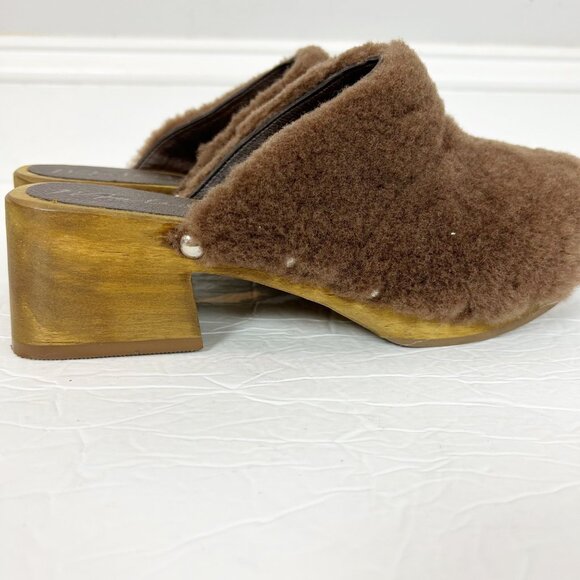 Anthro Matisse Stockholm Faux Shearling Clog Boho Fall Winter Size 6 Women's - Picture 2 of 5